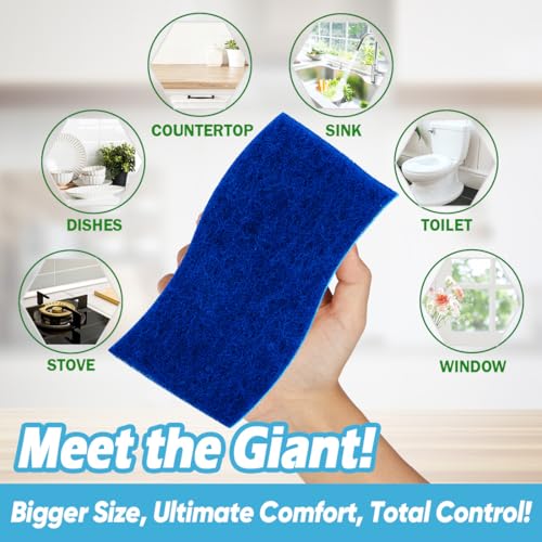 AIDEA XL Scrub Sponges Non-Scratch 6Count, Extra Large Sponges Kitchen, Sponge for Dishes, Cleans Fast Without Scratching Safe for Non-Stick Cookware, Cleaning Power for Kitchen, House - color: Blue-extra Large
