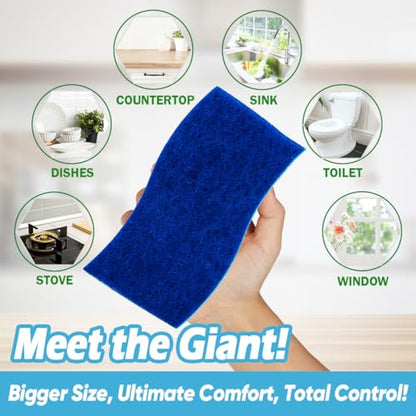 AIDEA XL Scrub Sponges Non-Scratch 6Count, Extra Large Sponges Kitchen, Sponge for Dishes, Cleans Fast Without Scratching Safe for Non-Stick Cookware, Cleaning Power for Kitchen, House - color: Blue-extra Large