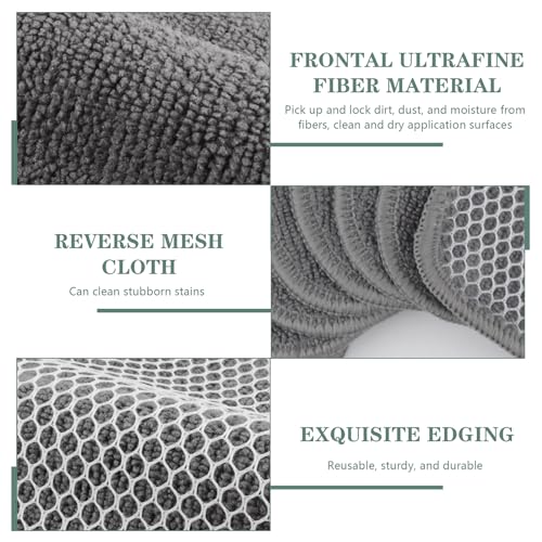 SINLAND Microfiber Dish Cloth for Washing Dishes Dish Washing Rags Best Kitchen Washcloth Cleaning Cloths Wash Cloths with Poly Scour Side 7.87Inchx7.87Inch 10 Pack Grey - color: Grey, size: 7.87inchx7.87inch 10pack