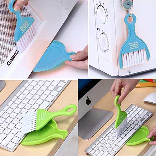 Saim Mini Dustpan and Brush Set, Kids Hand Broom and Dust Pan for Cleaning Table Countertop Keyboard Pets Hair and Small Messes Colour Random, Set of 4 - size: 4 Set