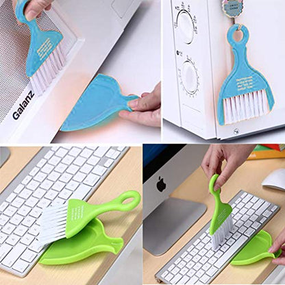 Saim Mini Dustpan and Brush Set, Kids Hand Broom and Dust Pan for Cleaning Table Countertop Keyboard Pets Hair and Small Messes Colour Random, Set of 4 - size: 4 Set