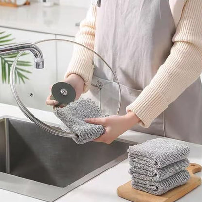 20 Pack Kitchen Dish Cloths 10" x 10" Super Soft & Absorbent Coral Velvet Microfiber Cleaning Towels Nonstick Oil Fast Drying Washable Lint-Free Dish Rags Reusable Dishcloths for Household Cleaning
