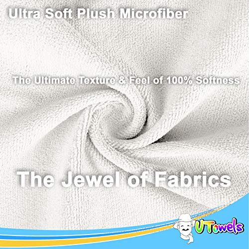 Microfiber Cleaning Towels, 12' x 12" All-Purpose Microfiber Rags - Ultra Soft Washcloths Reusable Shop Towels for Kitchen Bath Car Window Household Home and Commercial (White, 12"X12" 24-Pack) - color: White