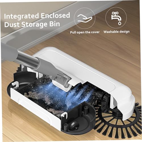 Floor Sweeper, 2-in-1 360° Rotating Hand Push Sweeper, High Efficient Carpet with Long Handle, Hanging Manual Vacuum for Home Office Carpet Manual Push