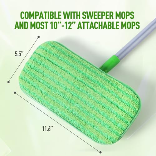 6 Pack Reusable Mop Pads for Swiffer WetJet Sweeper Mops, Microfiber Washable Floor Mop Refills Wet and Dry Use Replacement Pads for Hardwood, Tile, Laminate Floor Cleaning