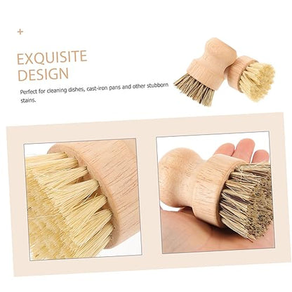 Ipetboom 2pcs Palm Cleaning Brush Ergonomic Multi-Purpose Scrubbing Brush for Pots Pans Dishes and More Sturdy Bristles for Non-Stick Cookware for Kitchen and Household Use