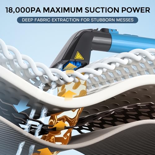 Hausmeister Hydroflex Pro Steam Portable Carpet Spot Cleaner with Steam, 1600W Upholstery Cleaner Machine, 18KPa Strong Suction, Cold/Hot/Steam Modes, Self-Cleaning, for Couch, Car Seats & Rugs