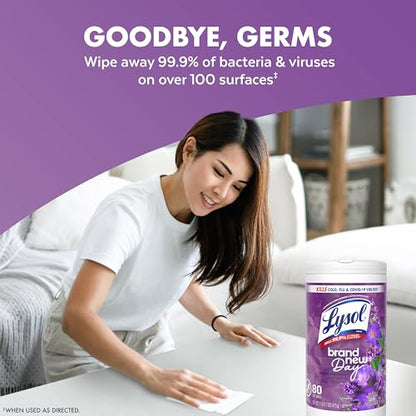 LYSOL Disinfecting Wipes, All Purpose Cleaner, Multi-Surface Antibacterial Cleaning Wipes, Household Cleaning Supplies, Dorm Essentials, Lavender + Mango Scents, 80 ct. (4 Pack) - size: 320 Count (Pack of 1), style: Mango + Lavender