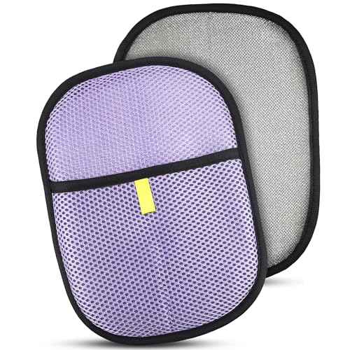 KEYVOZ Pet Hair Removal Glove for Cats and Dogs, Electrostatic Magic Brush Pet Hair Remover for Dog Couch, Available in Blue, Purple, Pink, Brown- Perfect for Pet Owners (Purple) - color: Purple