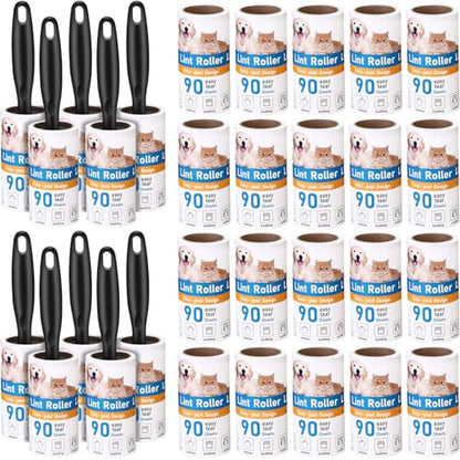 FoldTier 2700 Sheets Lint Rollers for Pet Hair Extra Sticky Portable Lint Remover Brush Roller with 10 Handles 30 Refills Pet Hair Remover for Couch, Clothes Furniture and Carpet Dog Cat