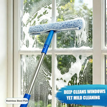 68" Squeegee for Window Cleaning | Window Squeegee with Extension Pole, For Outdoor High Windows, Shower Glass Door, Car Windshield