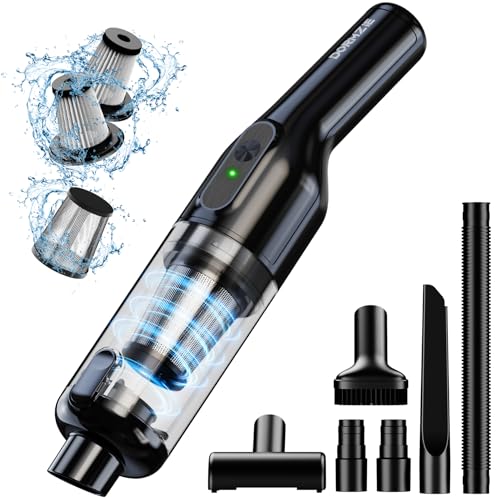 dormzie Handheld Vacuum Cordless, Car Vacuum with 19000Pa Powerful Suction,1.3 lbs Lightweight, Type-C Charge, Multiple Accessories for Car Home Office Pet