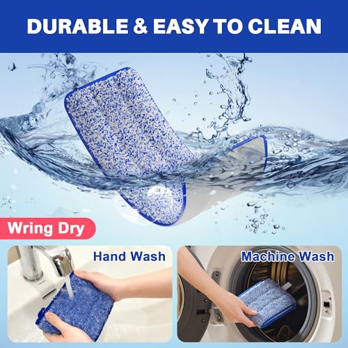 JOYMOOP Replacement Mop Pads for Flat Mop Bucket System, Microfiber, 13-Inch, Pack of 4, Slate Blue - color: 4 Pcs 13" - 4 Slate Blue, size: 13.0 × 4.9 Inch