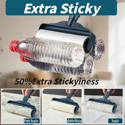 6.3 Inch Extra Sticky Lint Roller Refills, 360 Sheets Total (6 Rolls x 60 Sheets), Large Pet Hair Remover Refill Rolls for Cat and Dog Hair Removal，Clothes，Carpet，Couch，Floor，dust - size: 6.3 inch 360 sheets
