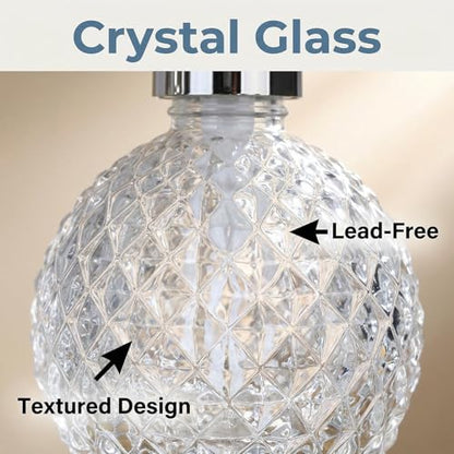 220ml/7.3oz Clear Glass Soap Dispenser with Plastic Pump, Refillable Hand Soap & Lotion Bottle for Bathroom, Kitchen Countertop & Laundry Room