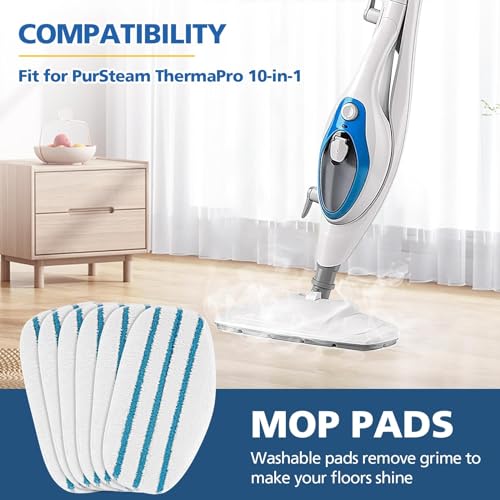 LINNIW 8 Pack Replacement Steam Mop Pads Compatible for PurSteam ThermaPro 10-in-1 - size: Pack of 8