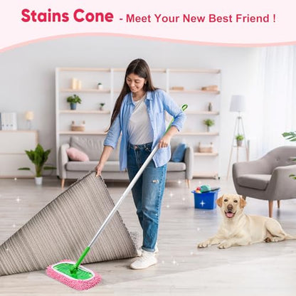 6 Pack Reusable Mop Pads Compatible with Swiffer Sweeper, Chenille Mop Refill Pads, Dry & Wet Mopping Cloths for Floor Cleaning -Pink - color: Pink