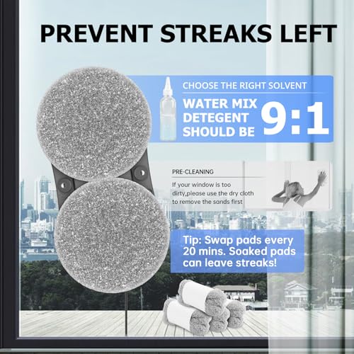 S1 Window Cleaning Robot with Dual Water Spray 3500Pa Houshold Window Cleaner Robots with Toolbox 6.0 AI Path Planning for Framed/Frameless Glass Low Noise Glass Cleaning Robot with Belt