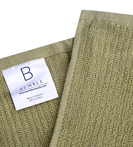 Bumble Deluxe Bar Towels | 16” x 19” Premium Bar Mop for Kitchen | Super Absorbent Kitchen Towels | 100% Cotton Heavy Weight 2-ply Yarn | Ribbed Weave (12 Pack) (SPA)