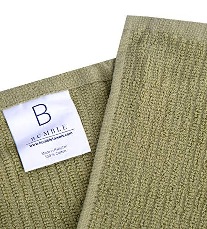 Bumble Deluxe Bar Towels | 16” x 19” Premium Bar Mop for Kitchen | Super Absorbent Kitchen Towels | 100% Cotton Heavy Weight 2-ply Yarn | Ribbed Weave (12 Pack) (SPA)