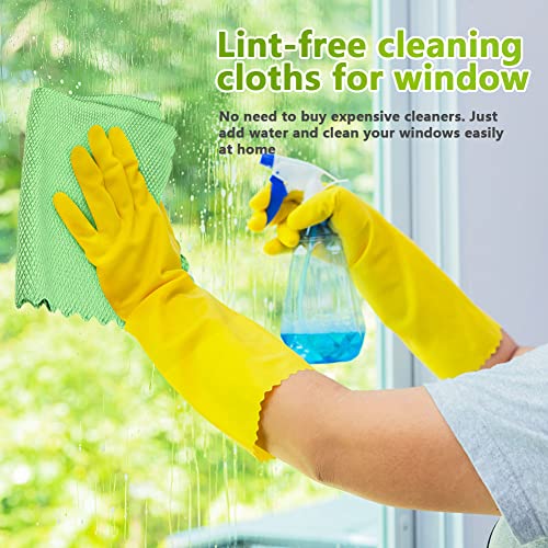 HOMEXCEL Microfiber Glass Cleaning Cloths-6PK, 16"x14" Lint Free Window Cleaning Cloth, Glasses, Mirrors, Screens, Stainless Steel, Premium Magic Cleaning Cloth for Glass and Window Cleaner - color: Multicolor