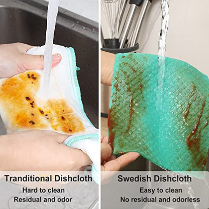 10 Packs Swedish Dishcloths for Kitchen, Reusable Paper Towels Compostable Swedish Dish Clothes for Kitchen and Household Use - color: Multicolor