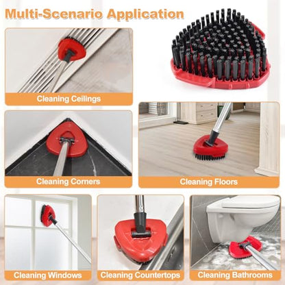 2 Pack Upgrade Scrub Brush for O Cedar Rinseclean 2 Tank,Hard Bristle Scrub Brush Attachment,Scrubber Mop Head for Bathroom Kitchen Wall Tile Floor Cleaning, Not for 1 Tank