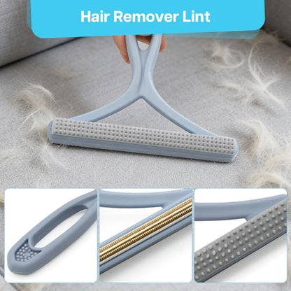 3PCS Carpet Rake for Pet Hair Removal, 54” Adjustable Long Handle, Dual-Sided Metal & Silicone Head,Reusable Pet Hair Remover Scraper Rake Carpet,Dog Hair Broom for Rugs,Mats,Couch and Furniture.