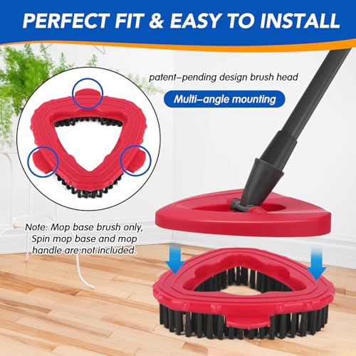 2 Pack Scrub Brush Head for EasyWring 1-Tank System, Hard Bristle Spin Mop Scrub Brush Attachment for Tile, Bathroom, Kitchen, Deck & Floor Cleaning - size: Scrub Brush-1TANK-2PC