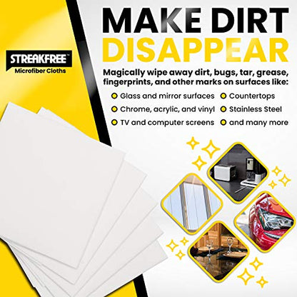 Microfiber Glass Cleaning Cloths – 5 Pack 16x16 Lint Free Window & Mirror Cloths – Just Add Water, No Chemicals, Streak-Free Shine