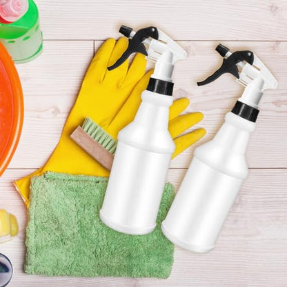 Rtteri 24 Pcs 16 Oz Plastic Spray Bottle for Cleaning Solutions Bulk Empty and Reusable Leak Proof Spraying Bottles for Cleaning, Water, Auto Details, Commercial, Bathroom(Black, White) - color: Black, White