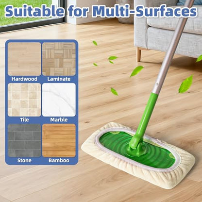 3 Pack Reusable Double-Sided Mopping Pads Compatible with Swiffer Sweeper Mop, Washable Wet & Dry Mopping Sweeping Cloth for Multi-Surface Cleaning, Dual-Sided Pad Refills (Not Include MOP) - color: Dual-sided Blue, size: 3 Pack