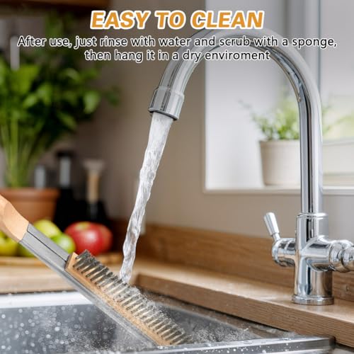 Aolso Pizza Oven Brush, 26" Brush and Stainless Steel Scraper for Pizza Stone, BBQ Grill Cleaning Brush Non Scratch Heat Proof Stainless Steel Bristles with Screwdriver for Pizza Oven and Accessories - color: 26" Stainless Steel Bristles
