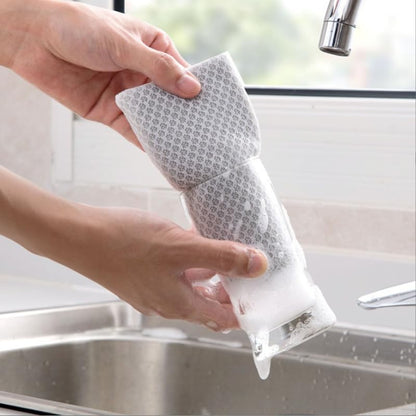 Netted Kitchen Sponge Cleaner Mesh Cover Quick Dry Absorbent Non Scratch Sponge for Dishes, Pans, Glassware and Countertops, White with Gray(Five Sets of) - color: White With Gray(five Sets Of)