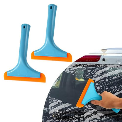 Ziciner Small Silicone Window Squeegee, Car Windshield Water Blade Squeegee, Multifunctional Auto Squeegee with 5.9 Inch Blade and Non-Slip Handle for Car Window, Home Cleaning (Blue-2PCS) - color: Blue-2pcs