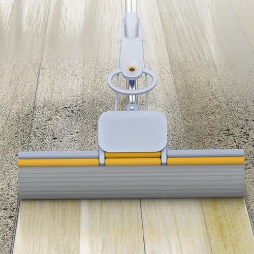 PVA Sponge Mops for Floor Cleaning Squeeze with 60" Long Handle (4 Pack)
