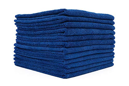 The Rag Company - All-Purpose Microfiber Terry Cleaning Towels - Commercial Grade, Highly Absorbent, Lint-Free, Streak-Free, Kitchens, Bathrooms, Offices, 300gsm, 14in x 14in, Royal Blue (12-Pack) - color: Royal Blue, size: 14in x 14in