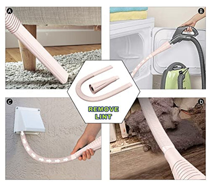 2 Pieces Dryer Vent Cleaner Kit Dryer Lint Brush Vacuum Hose Attachment Brush Lint Remover Power Washer and Dryer Vent Vacuum Hose Grey Pink - color: Pink