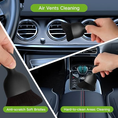 Qydipclin 10pcs Windshield Cleaner Tool, Car Window Cleaning Wash Kit with 4 Reusable Microfiber Pads 1 Spray Bottle and Extendable Handle Auto Glass Wiper Kit, Green - color: Green