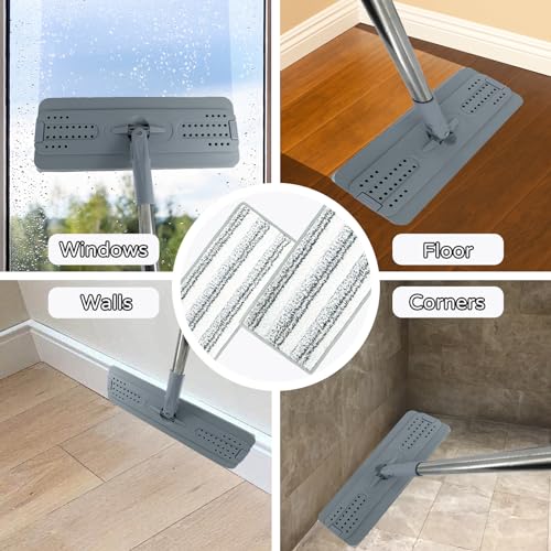12 Pack Microfiber Mopping Pads Compatible with JOYMOOP, Libman, Oshang Flat Mop and Most 13"X5" Flat Floor Mop, Reusable & Washable Microfiber Cleaning Pads