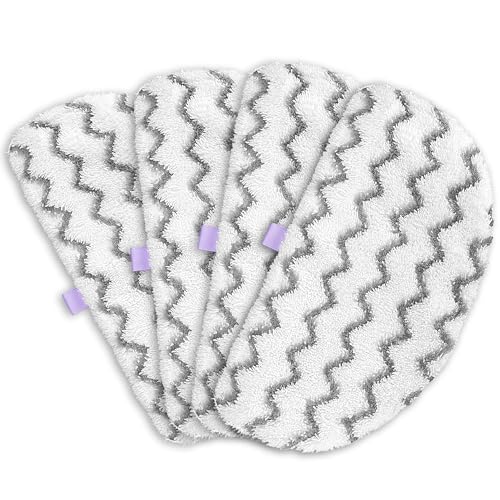 4 Pack PowerFresh Replacement Steam Mop Pads Compatible with Bissell PowerFresh Steam Mop, Fits 1940, 1806, 1544, 1440 Series, Microfiber Scrubbing Pads for Sealed Hard Floors - color: White – 4 Pack (Scrub)