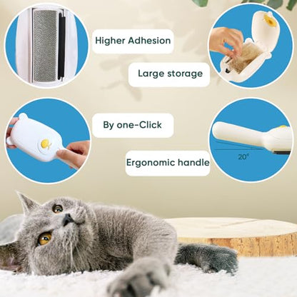 Pet Hair Remover Roller Compact Cat/Dog Hair Remover Deep Clean Convenient to Carry Reusable Lint Roller for Carpet, Furniture, Clothing and Bedding, Carpets and Car Seats (White)