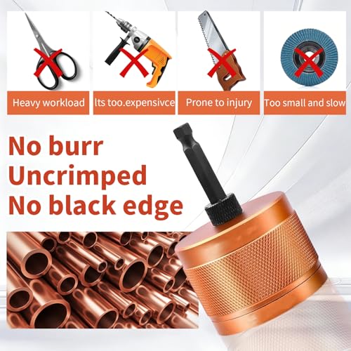 1/2" & 3/4" Copper Pipe Cleaner Set for Drill,Plumbing Tools for Removing Rust, Stains & Paint from Copper & Metal Pipes, with 1/4" Hex Shank & 6 Brush Blades & 2 Pipe Cleaning Brush