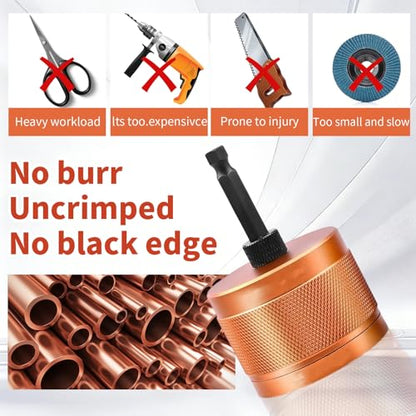 1/2" & 3/4" Copper Pipe Cleaner Set for Drill,Plumbing Tools for Removing Rust, Stains & Paint from Copper & Metal Pipes, with 1/4" Hex Shank & 6 Brush Blades & 2 Pipe Cleaning Brush