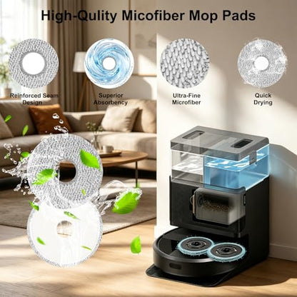 6 Pack Mop Pad for iRobot Roomba Plus 405 Combo/505 Cpombo/507Combo Vacuum Cleaner,Reusable & Washable Microfiber Mop Cloth Replacement Parts