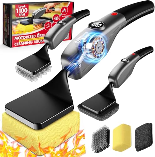 Bristle-Free Electric Grill Brush, Fire-Resistant BBQ Grill Brush, Reciprocating Grill Brush for Outdoor Grill, Grill Cleaner with 3 Heads, Cordless Grill Cleaning Brush with 3600 mAn, Silver - color: Silver