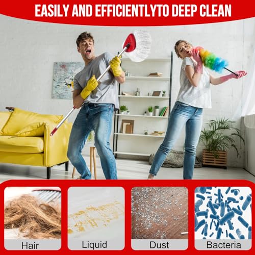 O-Cedar Spin Mop Head, Base, Handle Replacement for EasyWring 1 Tank System, 4 Microfiber Mop Refills, 1 Base and 30-58in Handle Set Combo, White - color: White