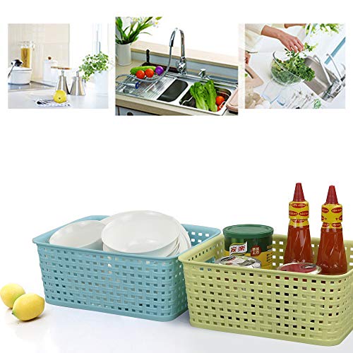Plastic Storage Baskets/Bins Organizer for Bathroom, 6-Pack