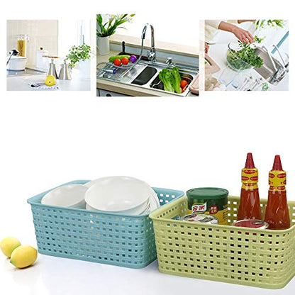 Plastic Storage Baskets/Bins Organizer for Bathroom, 6-Pack