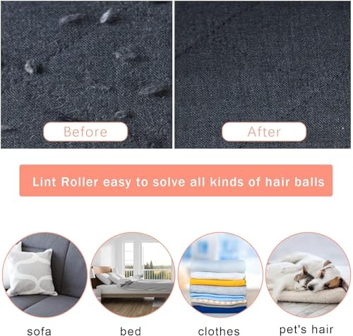 Lint Remover – 2 Pieces Reusable Manual Lint Cleaner with Wooden Handle, Double Carpet Scraper & Fuzz Shaver Brush Tool for Pet Hair, Clothes & Upholstery